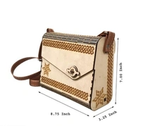 KIZLYER Decorative Lesser Cutting Wooden Purse Wooden Clutch For Girls And Women - Free Size, Wooden, Clutch, pack of 1